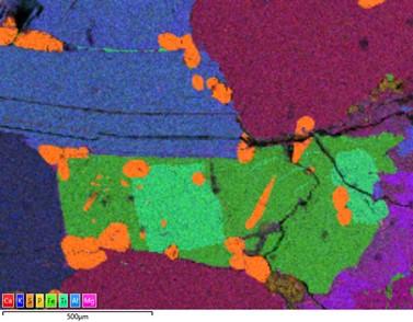 Composite element map to identify phases in a complex sample